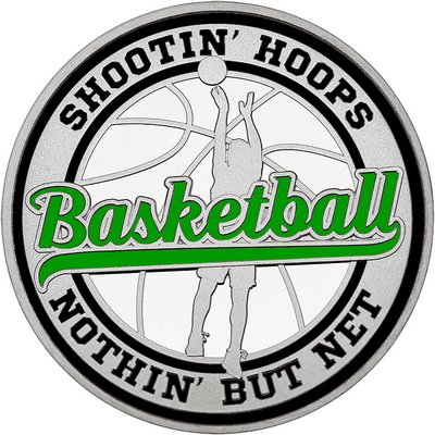 Green "Basketball" with Black Outer Circular Borders